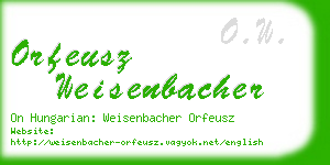 orfeusz weisenbacher business card